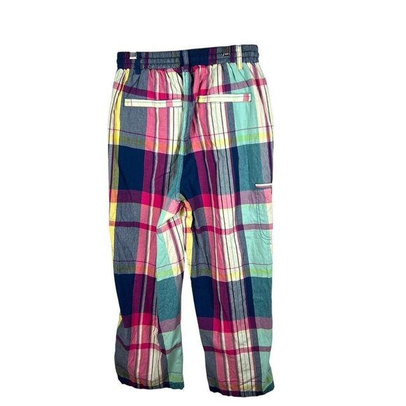 BDG Women's Multicolor Plaid Elastic Drawstring Cropped Pants Small Boho Artsy - Picture 2 of 11
